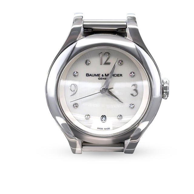 This elegant Baume & Mercier Ilea ladies’ wristwatch is crafted in stainless steel and presented on a matching steel...