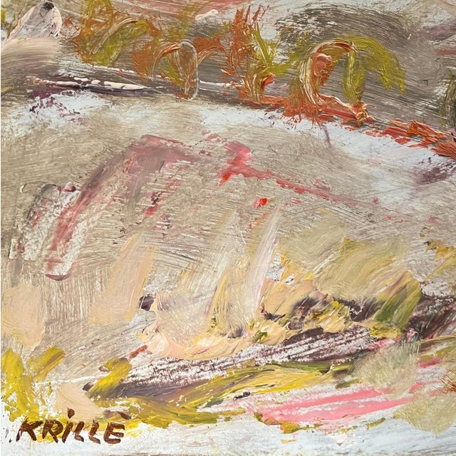 Jean Krille, Landscape 123, Oil on Masonite, 1981 For Sale - Image 6 of 10