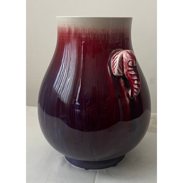 Chinese Mid 20th Century Flambé Glaze Chinese Qianlong Mark Vase For Sale - Image 3 of 10