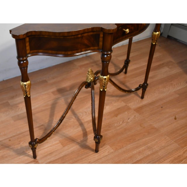 Maitland Smith Mahogany Console Table / Sofa Table For Sale - Image 12 of 17