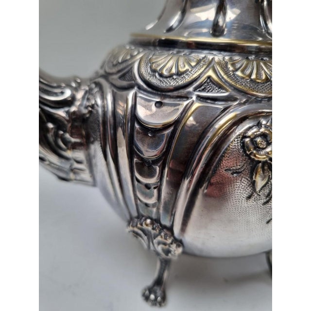 Rococo Baroque Style Silver-Plated Coffee and Tea Set, 1890s, Set of 4 For Sale - Image 17 of 18