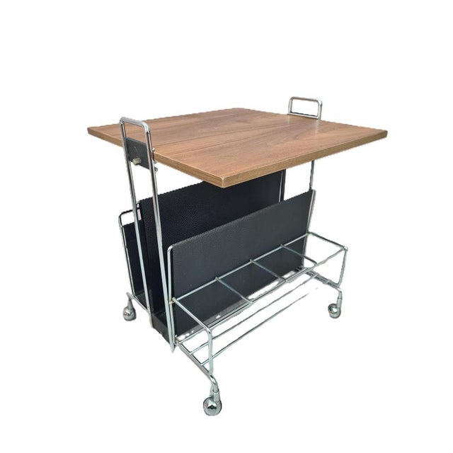 Mobile Side Table with Magazine Rack, Germany, 1970s For Sale - Image 12 of 12