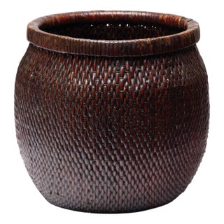 Chinese Red Lacquer River Basket, C. 1900 For Sale