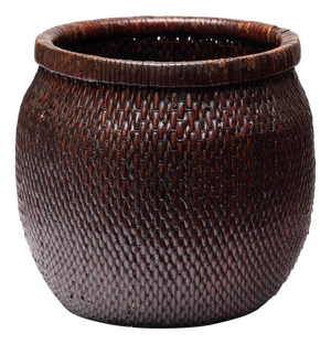 Chinese Red Lacquer River Basket, C. 1900