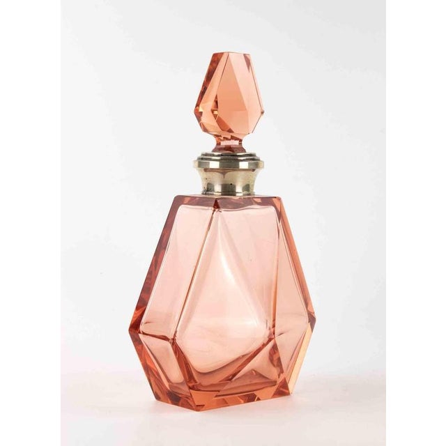 Art Deco Czechoslovakian Glass Carafe, probably by Moser. Various shades of pink. Excellent condition.