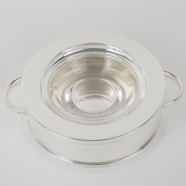 Ercuis, Paris Crystal and Silver Plate Caviar Bowl Dish Server, circa 1960 For Sale - Image 10 of 15