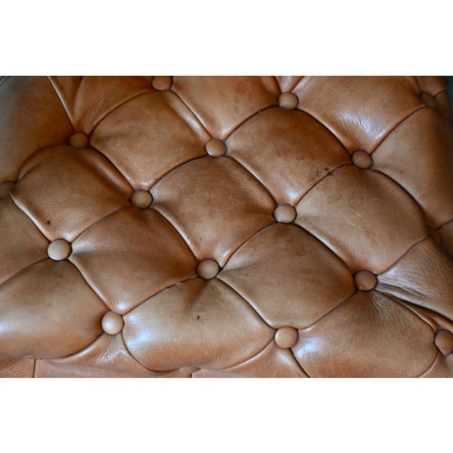 Wood Bridge Chair in Cognac Leather, 1930s For Sale - Image 7 of 14