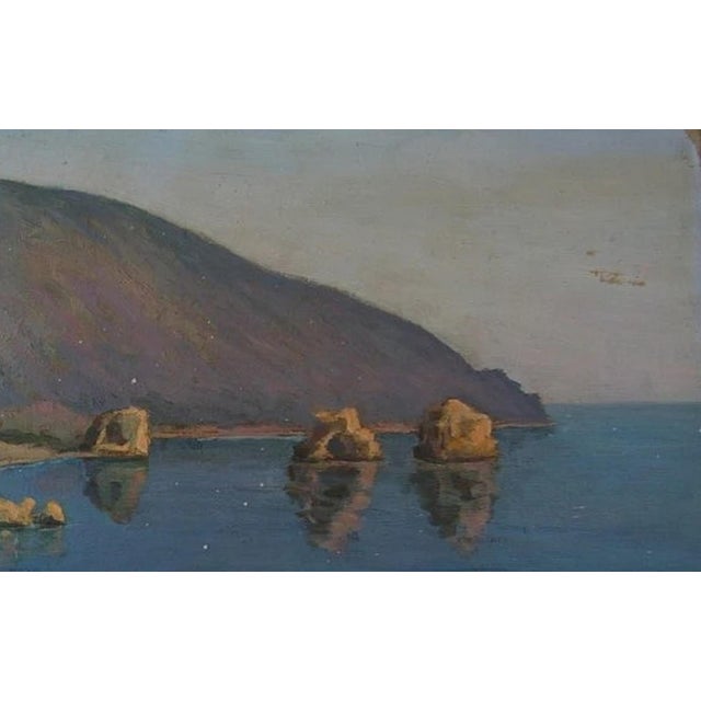 Realism Mountain Landscape Antique Oil Painting Original Soviet Art Ukrainian Artist Buryak v. 50-80 1967 For Sale - Image 3 of 6