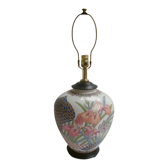 1980s Postmodern Chinoiserie Ginger Jar Lamp For Sale