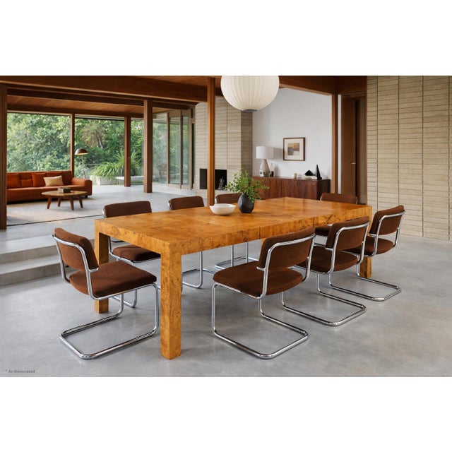 1970s Vintage Burl Wood Dining Table by Milo Baughman for Thayer Coggin For Sale - Image 5 of 15