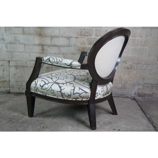 Wood 2 Brunschwig Fils French Louis XVI Library Club Modern Fauteuil Arm Chairs For Sale - Image 7 of 13