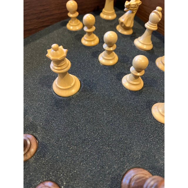 Arts & Crafts Late 20th Century Linley Mayfair Wood Table Top Chess Board Game Set For Sale - Image 3 of 12