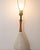 Cream Pottery and Walnut Onion Shape Base Table Lamp, C. 1960's For Sale - Image 8 of 9