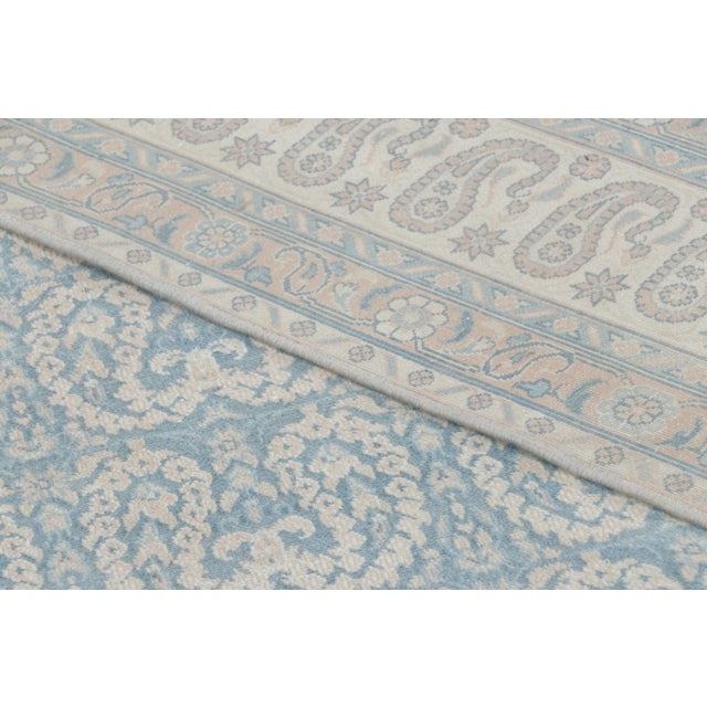 Traditional Antique 20th Century Persian Khorasan Rug in Sky Blue With Paisleys - Rug & Kilim For Sale - Image 3 of 9