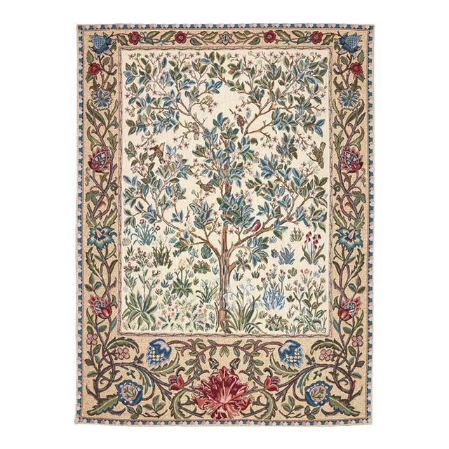 The Garden Cream Loom Woven Tapestry - 112 X 86 Cm (3'8" X 2'10") - Requires Rod Size 2 For Sale