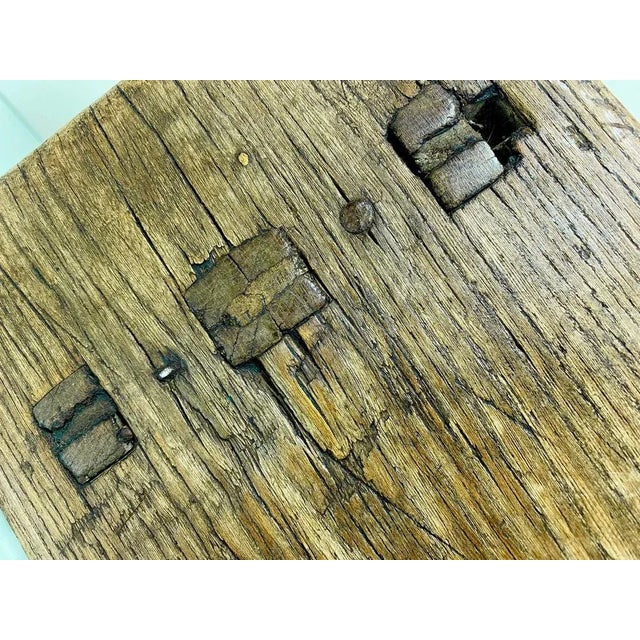 Tan Rustic Handcrafted Farmhouse Stool, 1950s For Sale - Image 8 of 13