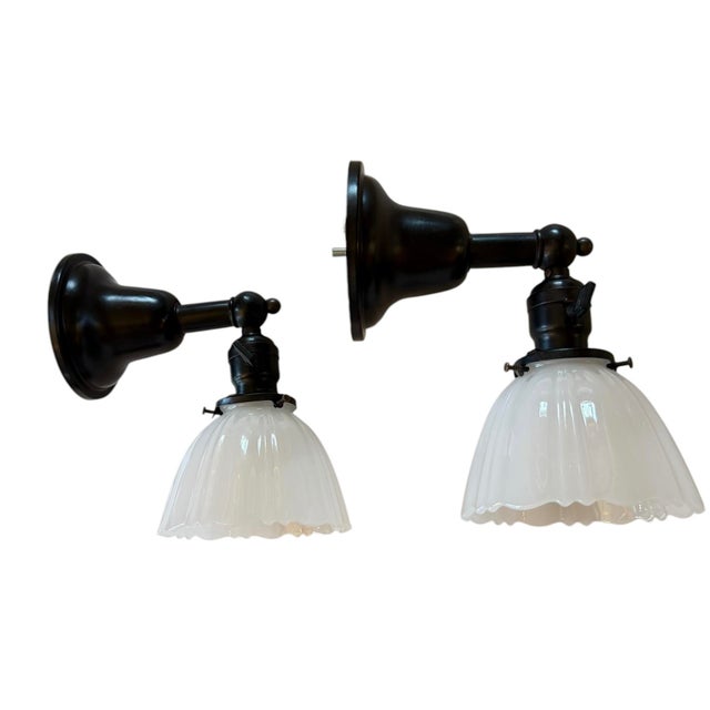 Metal Antique Pair of Sheffield Style Clam Shell Wall Sconces For Sale - Image 7 of 10