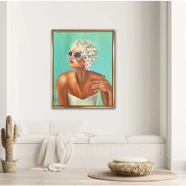 2020s A Weekend Warrior by Salma Nasr Giclee Print on Board Framed For Sale - Image 5 of 7