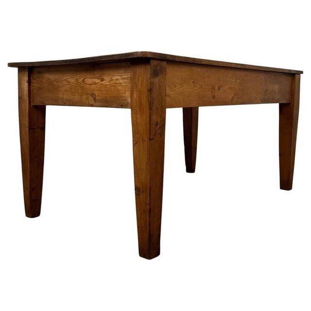 Large 19th Century Antique English Pine Farmhouse Writing Table For Sale - Image 9 of 12