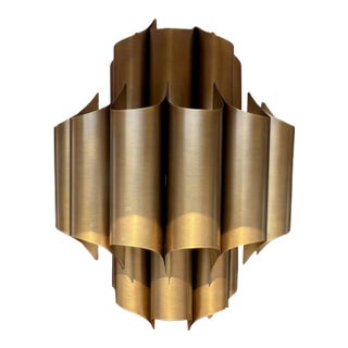 Robert Sonneman for Restoration Hardware Cathedral Brass Mid-Century Modern Chandelier For Sale
