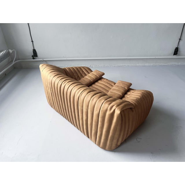 Modern Camel Leather 3-Seater Sofa attributed to Annie Hieronimus for Cinna Line Rose, 1973 For Sale - Image 3 of 14
