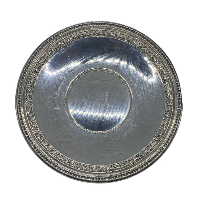 Mid 20th Century Vintage Reed & Barton Mid 20th Century Silverplate Sandwich Plate Bel Air #1201 For Sale - Image 5 of 13