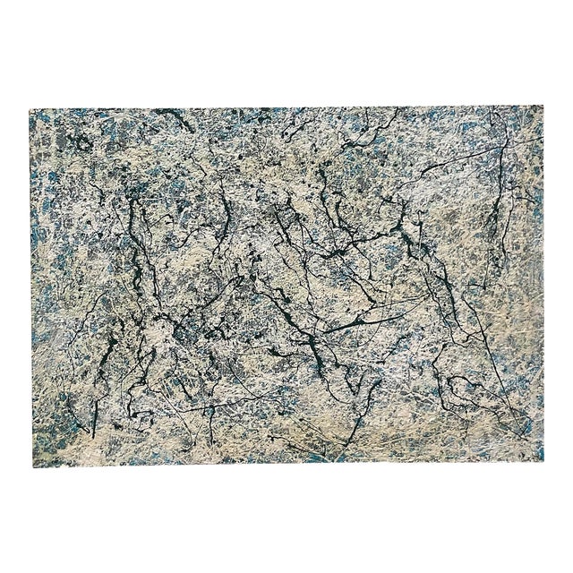 Vintage Boho Abstract Oil Painting on Canvas For Sale