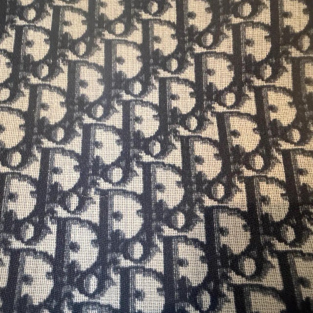 A 2000s John Galliano for Christian Dior Trotter Deep Blue and Cream Tote Bag For Sale - Image 13 of 18