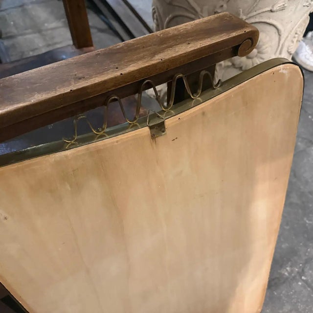 1950s Gio Ponti Mid-Century Modern Solid Brass Italian Wall Mirror For Sale - Image 10 of 14