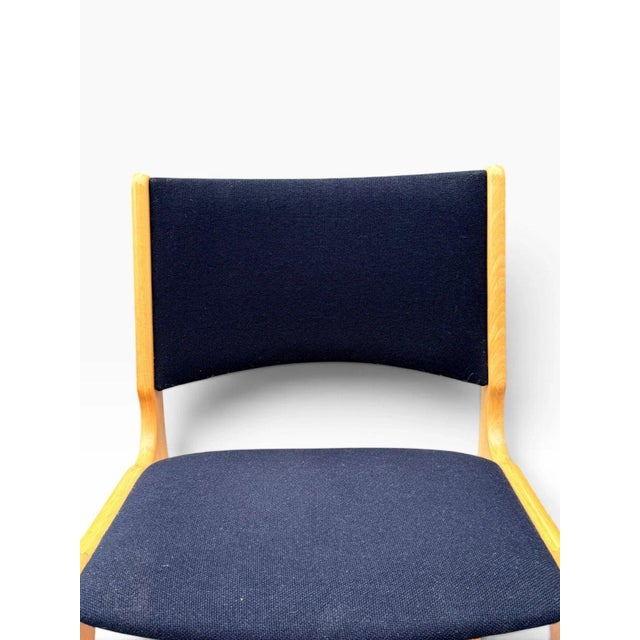 Set of Six Danish Beech Dining Chairs by Erik Buch | Dovetail Joinery & Black Upholstery For Sale - Image 11 of 14