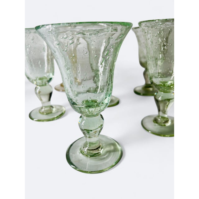 Bubbled Champagne Glasses from Biot, France, Set of 6 For Sale - Image 4 of 7