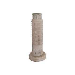 1950s Italian Alabaster Tower of Pisa Lamp For Sale