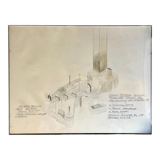 Dennis Oppenheim, Dennis Oppenheim Large Abstract Conceptual Sculpture Drawing for Ace Gallery LA, 1979 For Sale