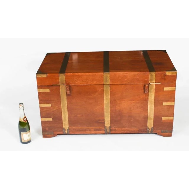 Antique Military Chest in Teak, 19th Century For Sale - Image 13 of 14