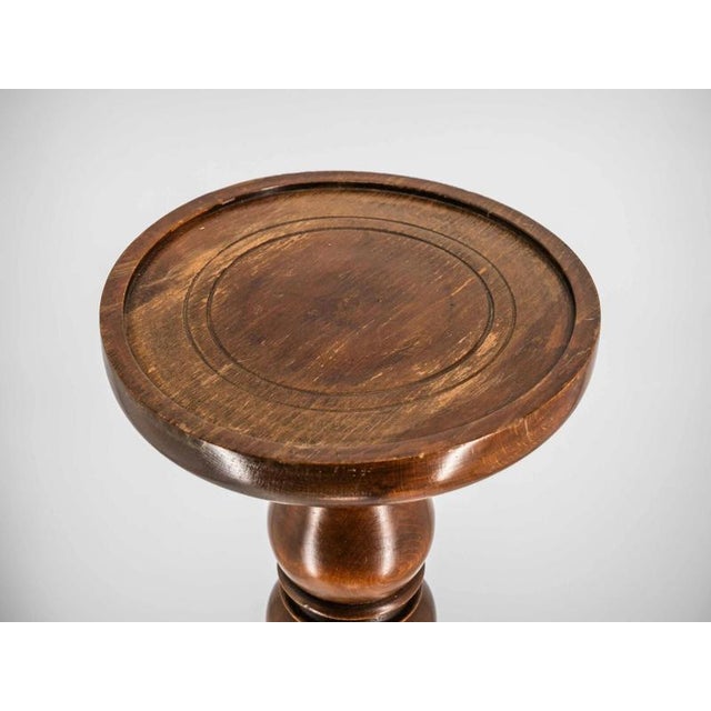Wooden Column Pedestal in Oak For Sale - Image 4 of 6