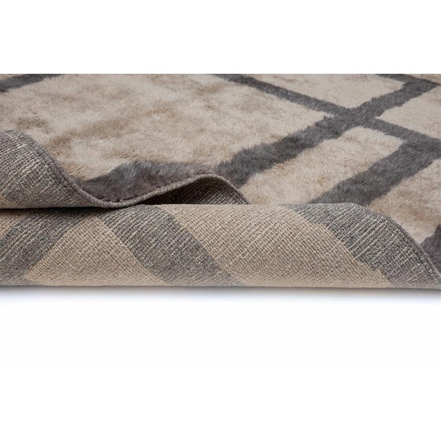 Modern Geometric Hand-Knotted Wool Rug | 9'5" X 6'9" | One of a Kind For Sale - Image 4 of 7