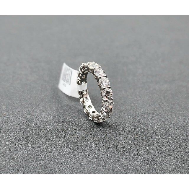 4.48 Ct Diamond Eternity Ring Size 6.5 For Sale In Chicago - Image 6 of 9
