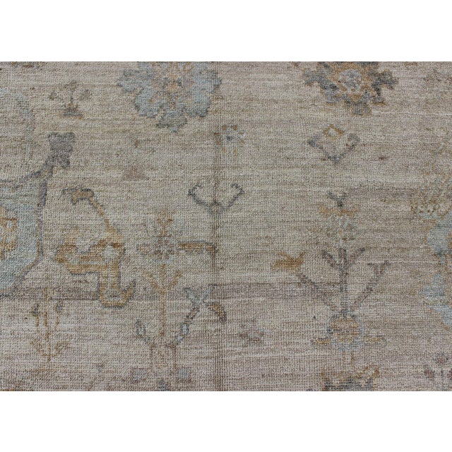 Turkish Angora Oushak Rug With All-Over Vining Floral Design Keivan Woven Arts 11'8 X 15'1 For Sale - Image 11 of 15