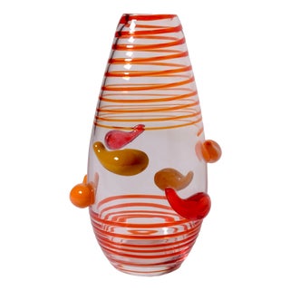 Limited Edition Ruffo 233/255 Vase in Murano Glass by Carlo Moretti, 1990s For Sale