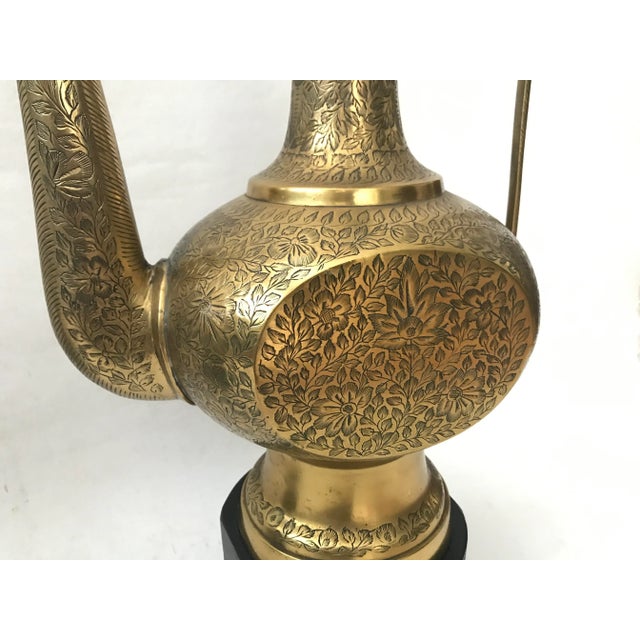 Monumental Vintage Table Lamps From Decorative Brass Teapots- a Pair For Sale - Image 10 of 12
