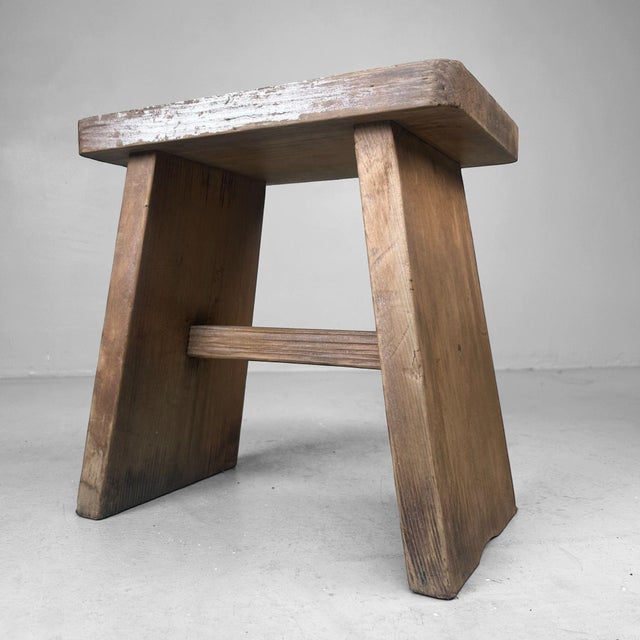 Minimalist Japanese Step Stool, 1950 For Sale - Image 4 of 12