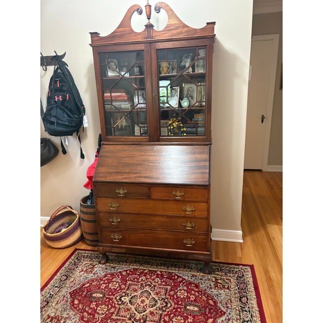 English Antique Mahogany Secretary For Sale - Image 3 of 4