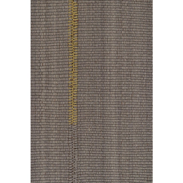 Contemporary Rug & Kilim’s Contemporary Kilim Rug in Gray With Mustard and Brown Accents For Sale - Image 3 of 7