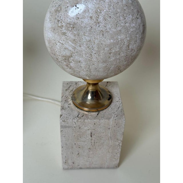 Travertine Table Lamps by Philippe Barbier for Maison Barbier, 1960s, Set of 2 For Sale - Image 12 of 18