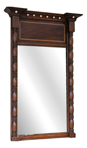 Antique Mahogany Framed Pier Overmantle Wall Mirror, 1800s