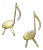 1940s Mid Century Modern Solid Brass Musical Note Andirons - a Pair For Sale