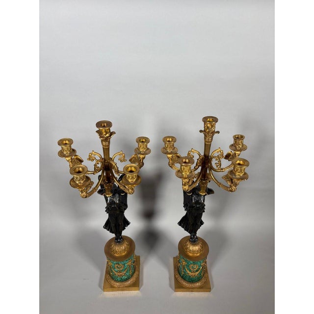 Pair of candelabra with winged Victories, attributed to Pierre-Philippe Thomire (1751-1843) For Sale - Image 4 of 7