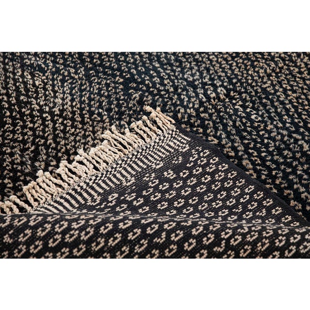 2020s Speckled Solid Hand-Knotted Wool Rug | 10'11" X 6'4" | One of a Kind For Sale - Image 5 of 10