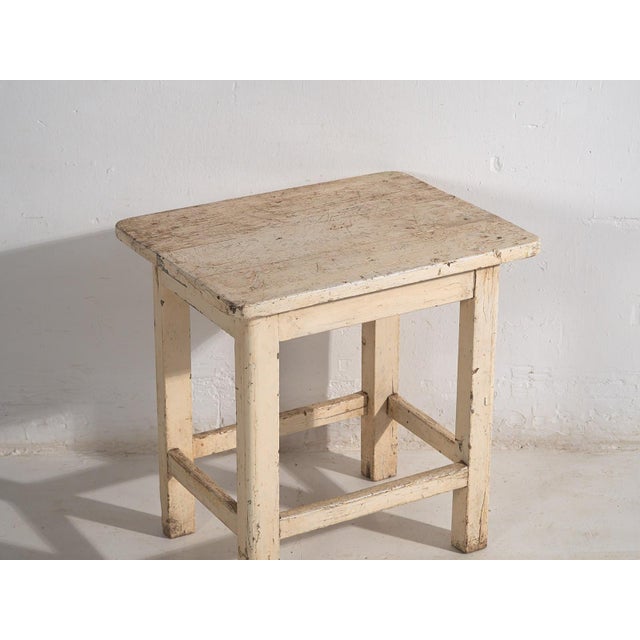 Rustic Antique White Pine Side Table, 1920s For Sale - Image 3 of 9
