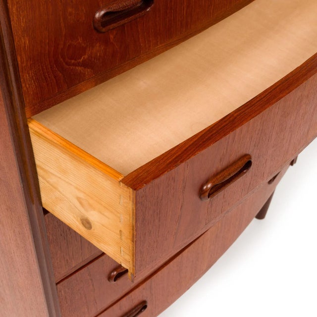 Vintage Danish Mid-Century Teak Six Drawer Tallboy Dresser For Sale In San Francisco - Image 6 of 8